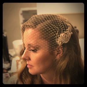 Birdcage Veil Rose Gold & Crystal
